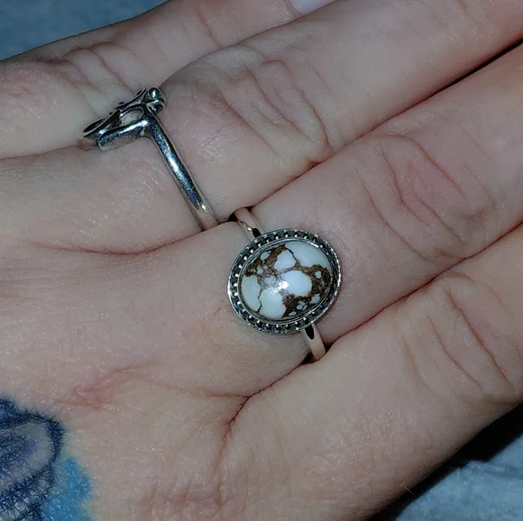 Dainty Wild Horse Jasper Sterling Silver Ring